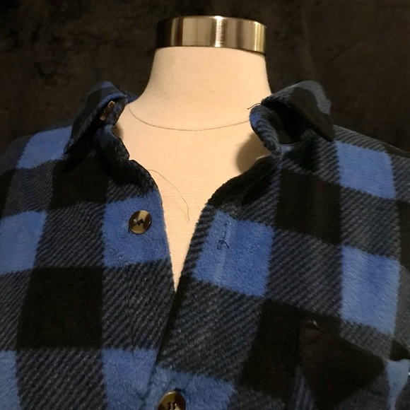 Worksite Blue and Black Button Up Flannel- XL - Picture 5 of 7